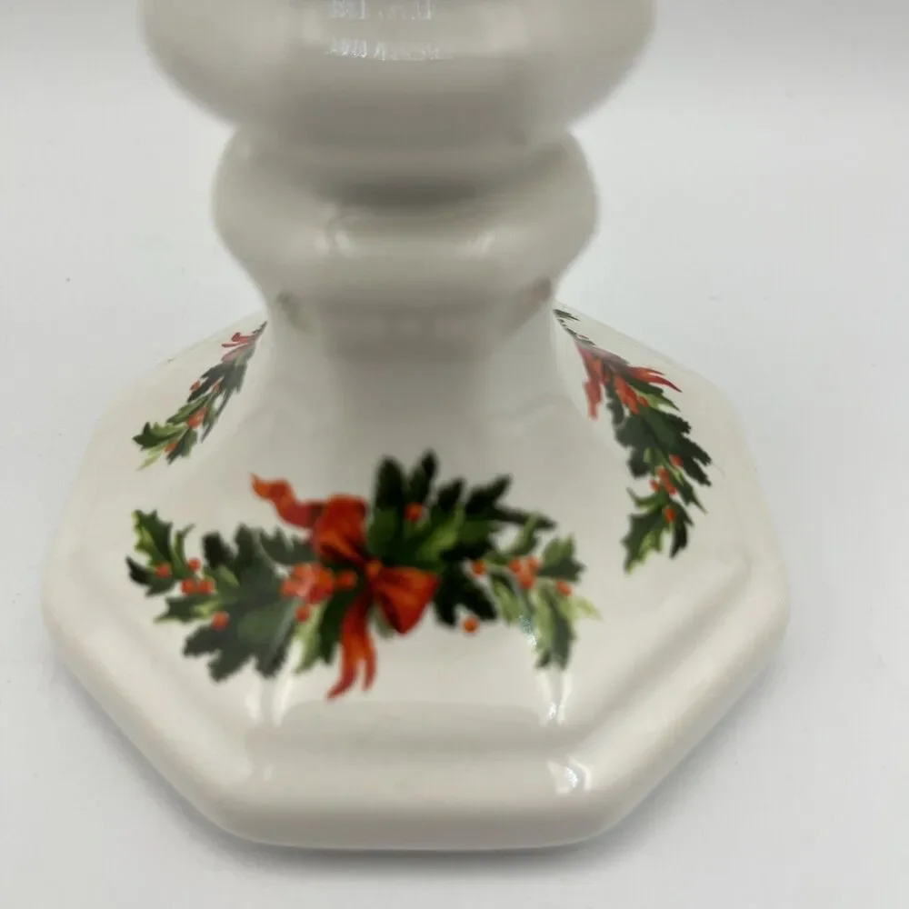 Vintage Pfaltzgraff Christmas Heritage Pair of Candle Candlestick Holders 4x3 in